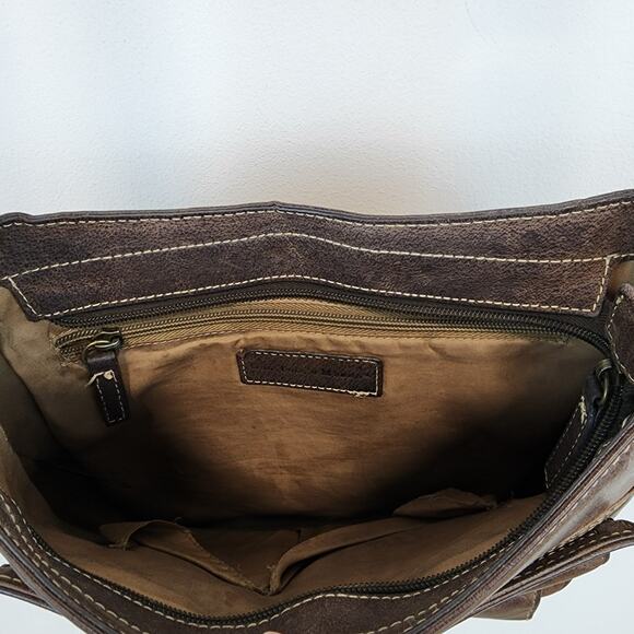 Gun Tote N Mamas Distressed Brown Leather Crossbody Purse RFID Concealed Carry - Picture 3 of 13